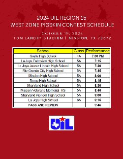 2024 UIL Region 15 West Zone Pigskin Contest